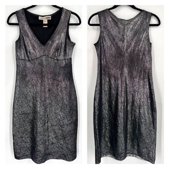 Necessary Objects Dresses & Skirts - Vintage Necessary Objects Women's Metallic Sleeveless Sheath Dress Black Small